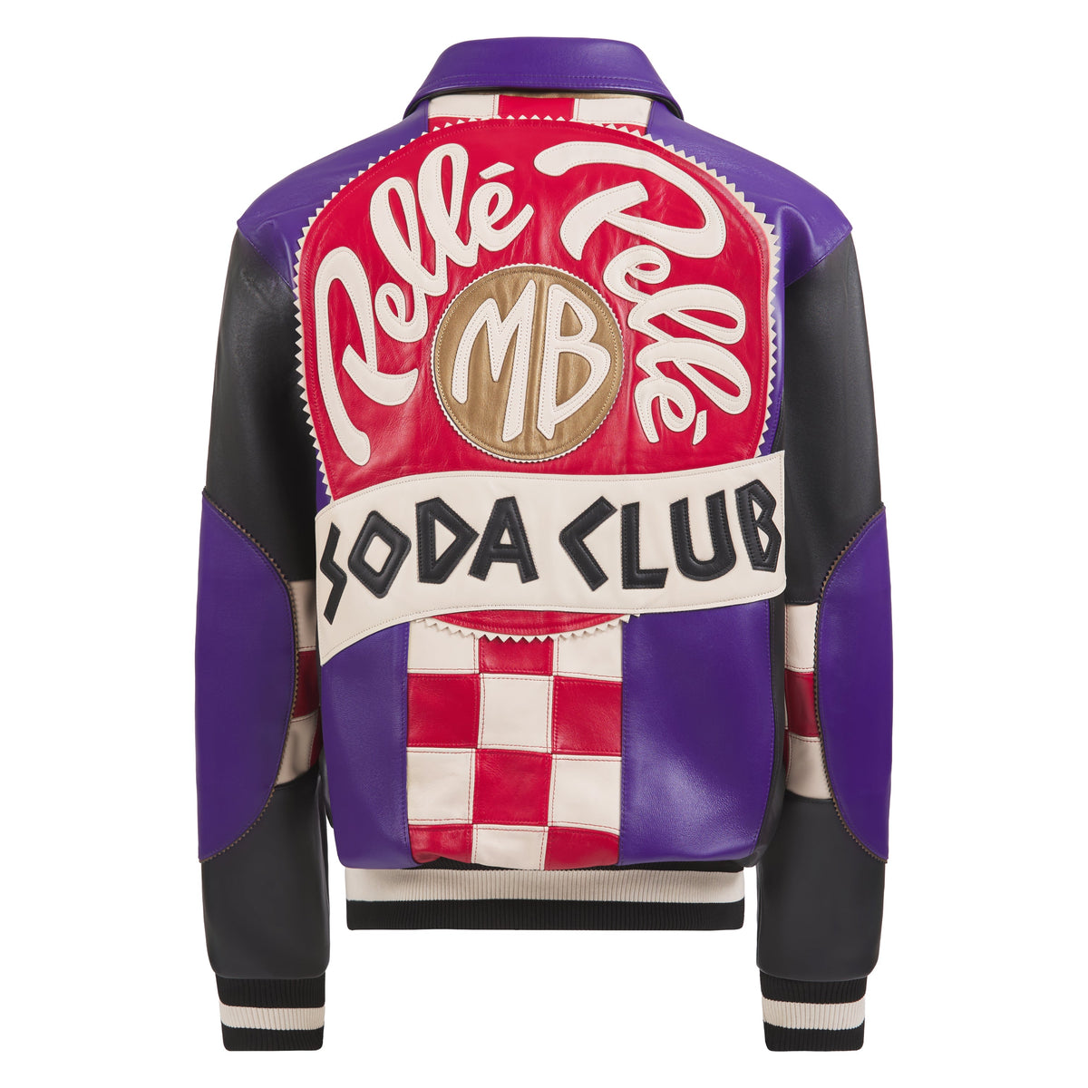 Checkered Soda Club Jacket | Purple/Black/Ivory product image 5, provided for visual reference and product detail review