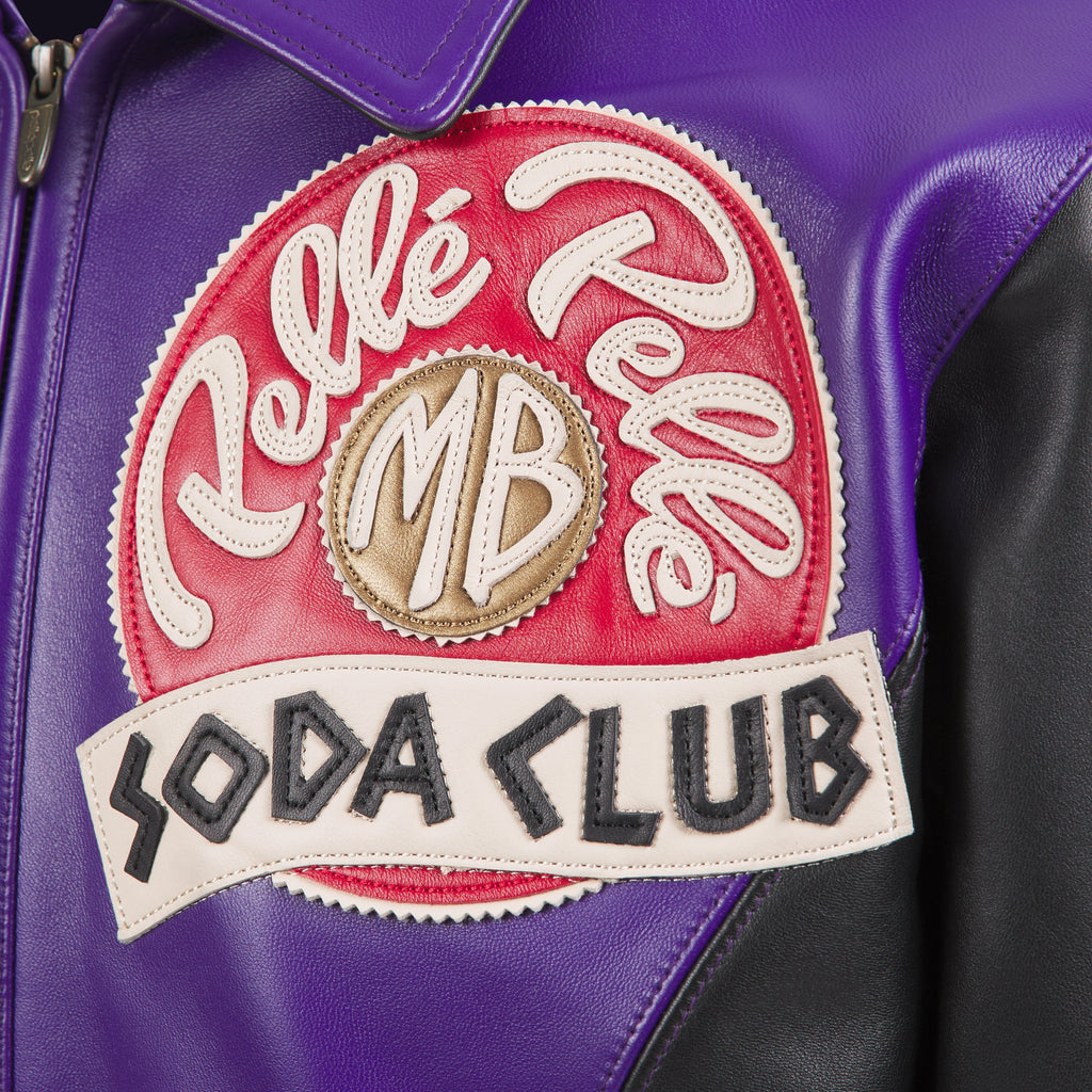 Checkered Soda Club Jacket | Purple/Black/Ivory product image 8, provided for visual reference and product detail review