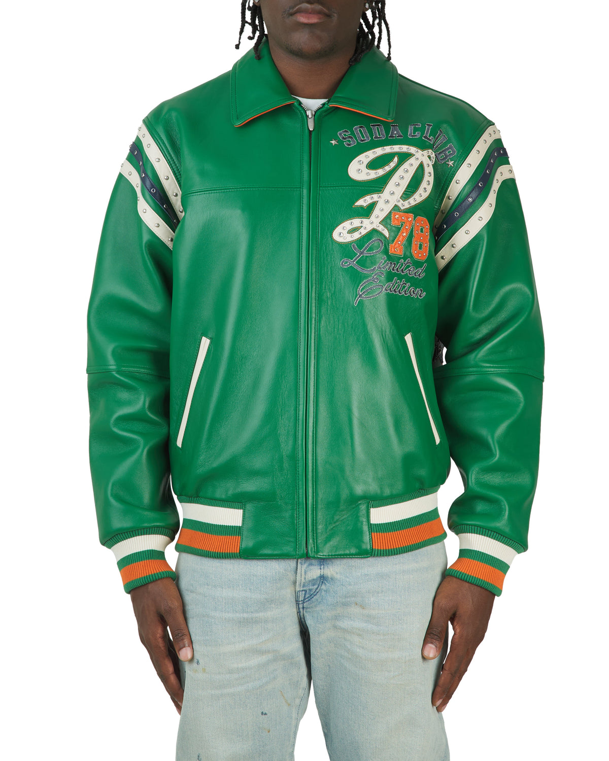 Only The Strong Jacket | Jet Green/Orange/Navy/Ivory product image 3, provided for visual reference and product detail review