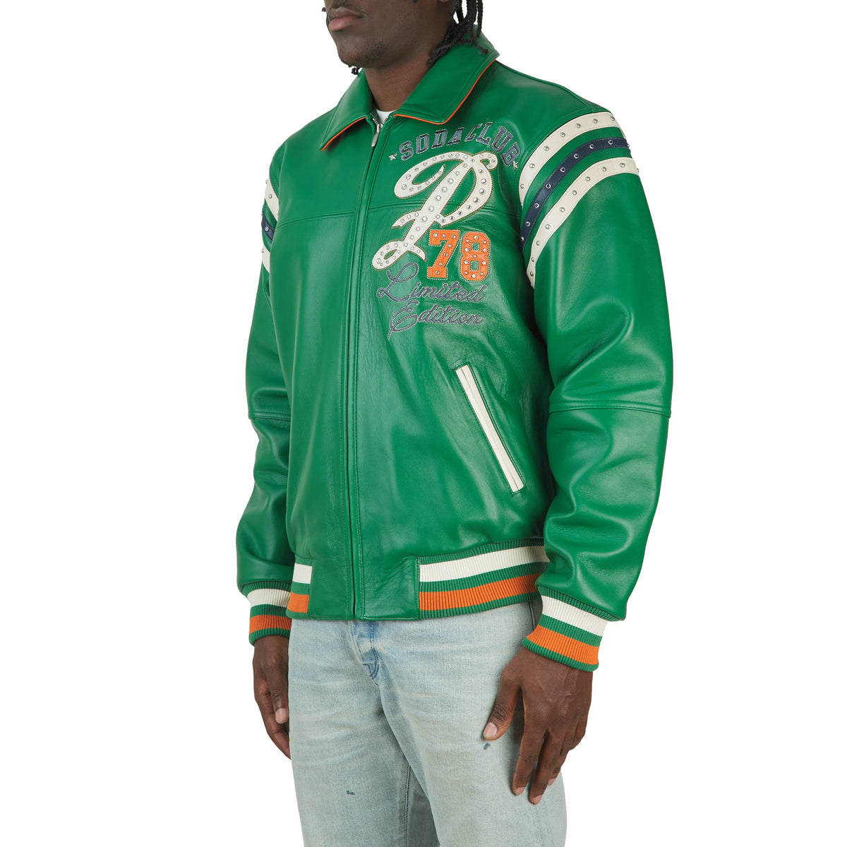 Only The Strong Jacket | Jet Green/Orange/Navy/Ivory product image 2, provided for visual reference and product detail review