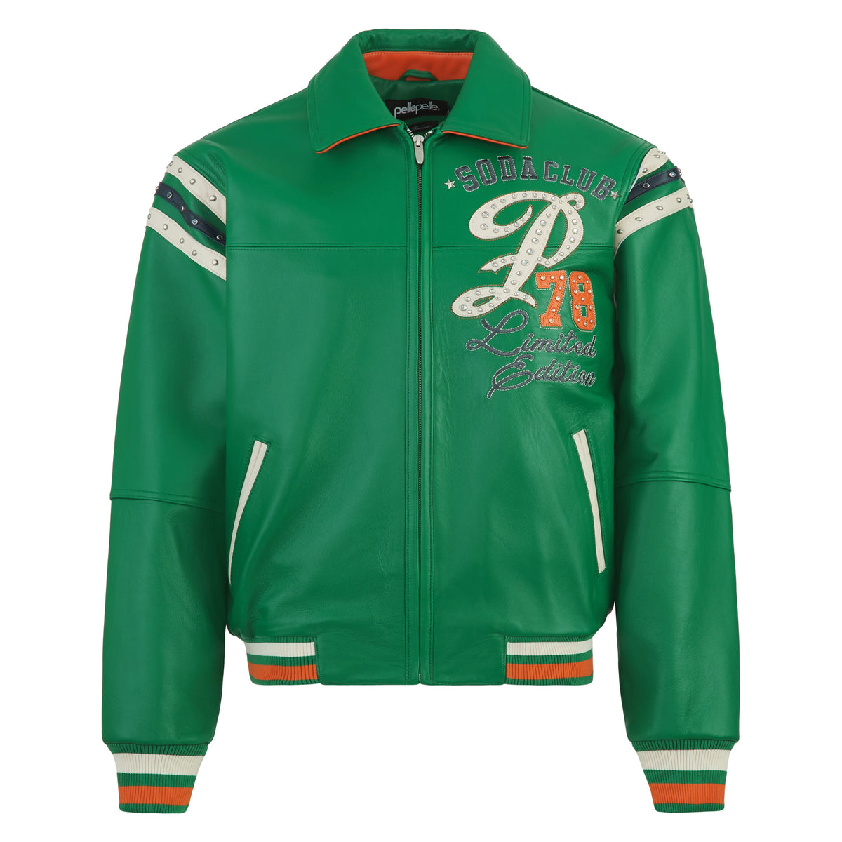 Only The Strong Jacket | Jet Green/Orange/Navy/Ivory product image 1, provided for visual reference and product detail review
