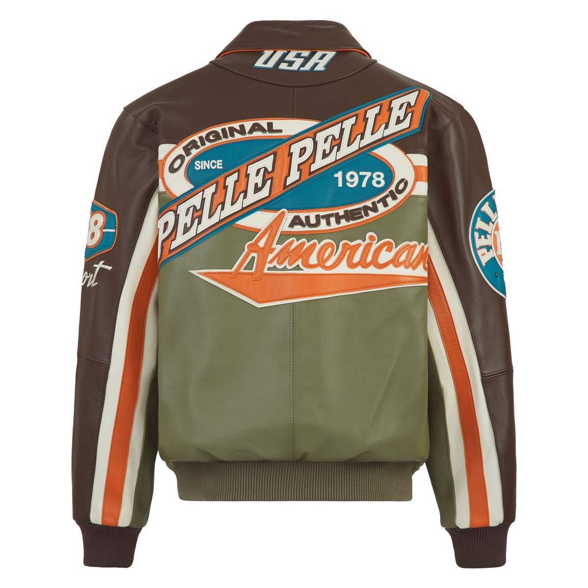 Racing Sport Jacket | Brown/Olive/Ivory/Orange product image 5, provided for visual reference and product detail review