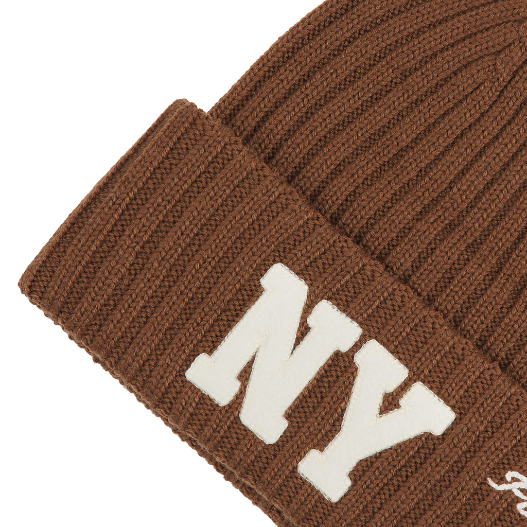 NY Rib Beanie | Luggage Brown product image 2, provided for visual reference and product detail review