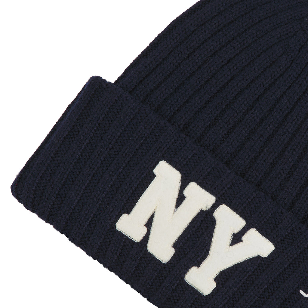 NY Rib Beanie | Newport Navy product image 2, provided for visual reference and product detail review
