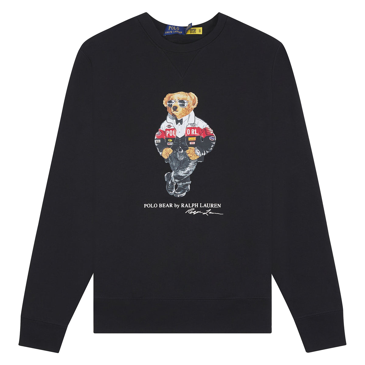 Racing Jacket Bear Sweatshirt | Black product image 1, provided for visual reference and product detail review