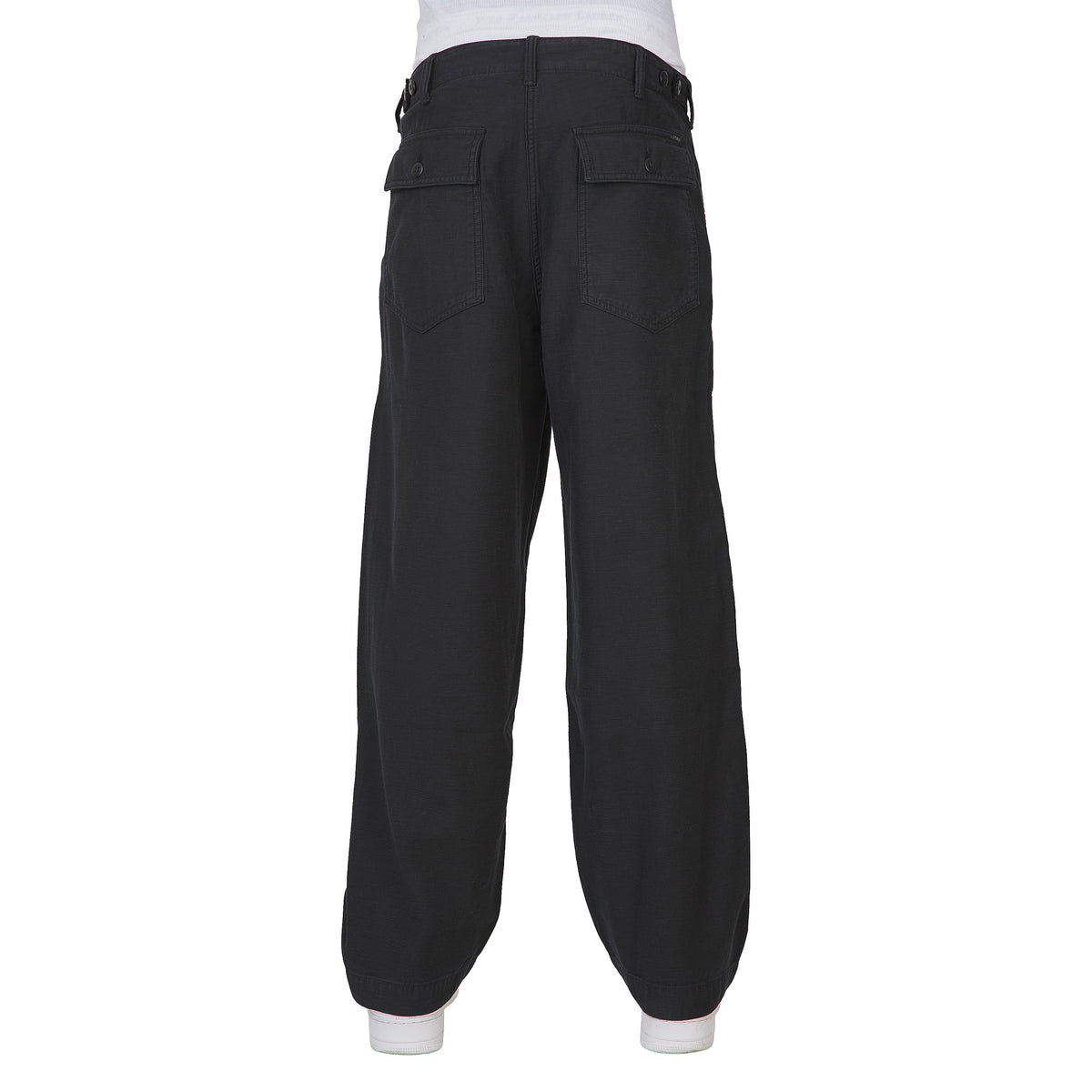 Relaxed Fit Sateen Utility Pant | Black product image 4, provided for visual reference and product detail review