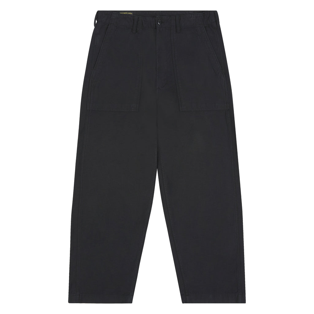 Relaxed Fit Sateen Utility Pant | Black product image 1, provided for visual reference and product detail review