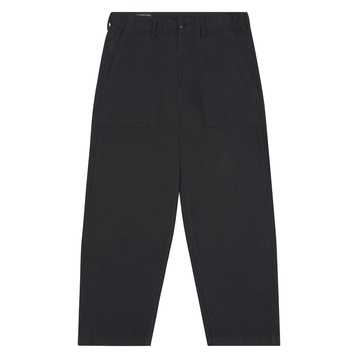 Relaxed Fit Sateen Utility Pant | Black product image 1, provided for visual reference and product detail review