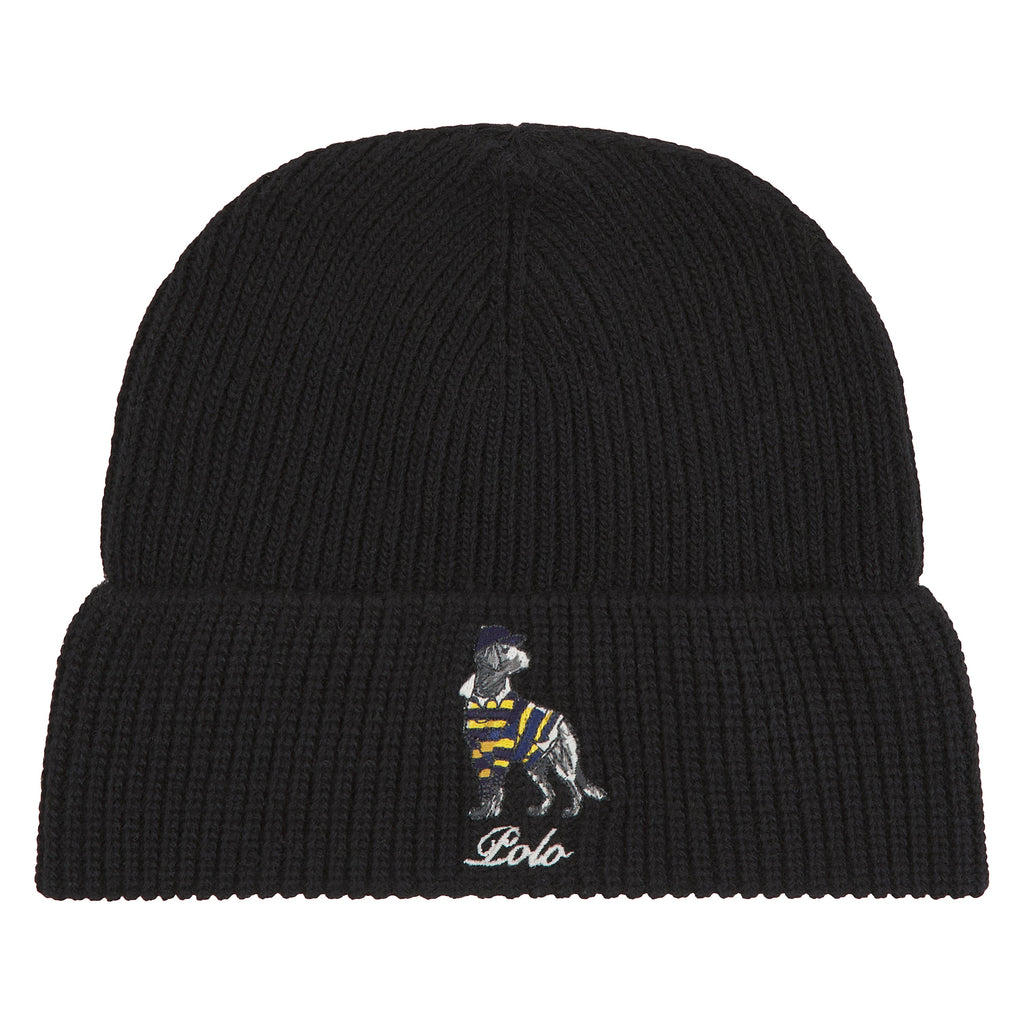 Rugby Dog Beanie | Polo Black product image 1, provided for visual reference and product detail review