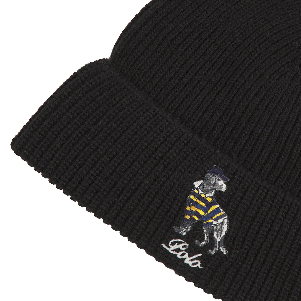 Rugby Dog Beanie | Polo Black product image 2, provided for visual reference and product detail review