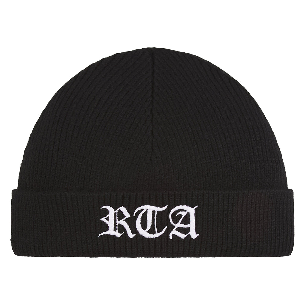 Zion Old English Cross Beanie | Black product image 1, provided for visual reference and product detail review
