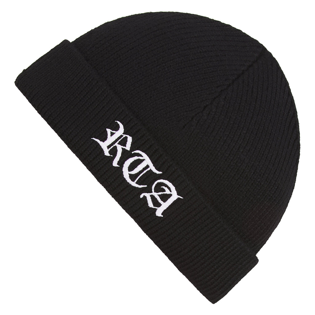 Zion Old English Cross Beanie | Black product image 3, provided for visual reference and product detail review