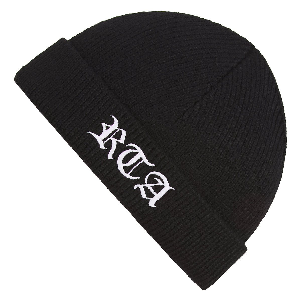 Zion Old English Cross Beanie | Black product image 3, provided for visual reference and product detail review