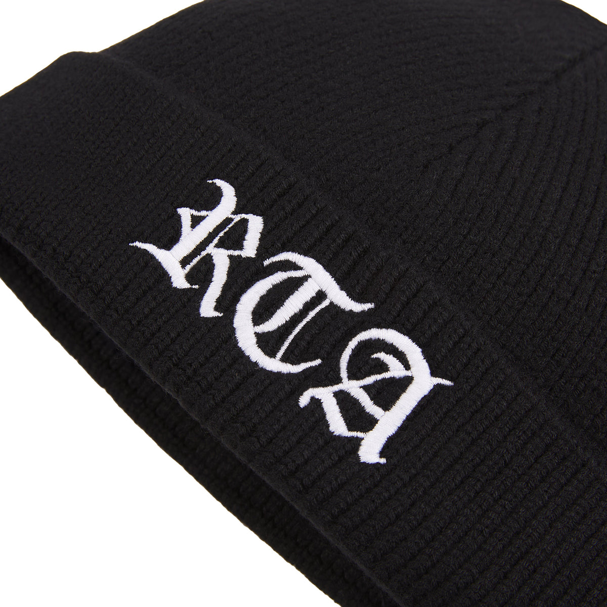 Zion Old English Cross Beanie | Black product image 2, provided for visual reference and product detail review