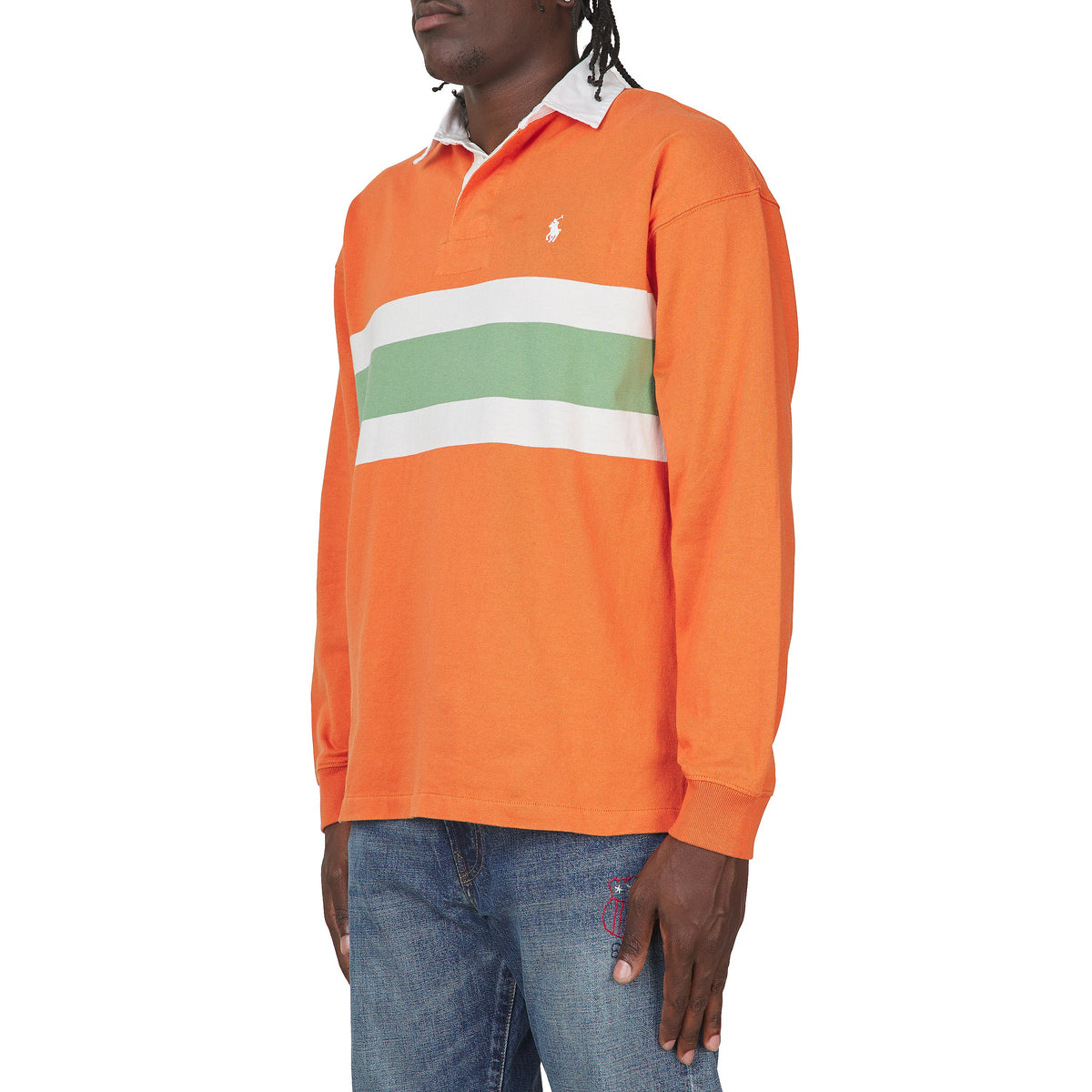 Striped Rugby Shirt | Solar Sky Multi product image 2, provided for visual reference and product detail review
