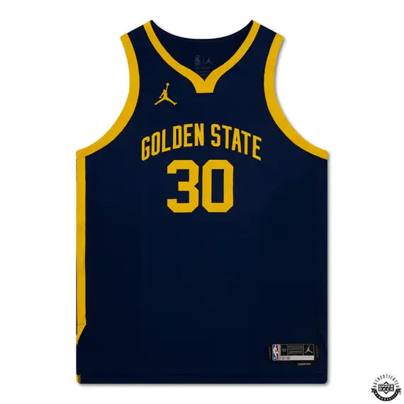 Stephen Curry Golden State Warriors NBA Jordan Brand Navy Autographed Statement Edition Authentic Jersey product image 2,