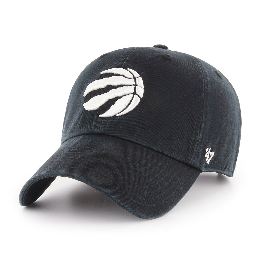 Toronto Raptors NBA 47 Brand Men Black White Clean Up Adjustable Hat product image 1, provided for visual reference and