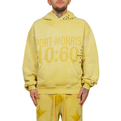 10:60 Studded Hoodie | Mellow Yellow product image 2, provided for visual reference and product detail review