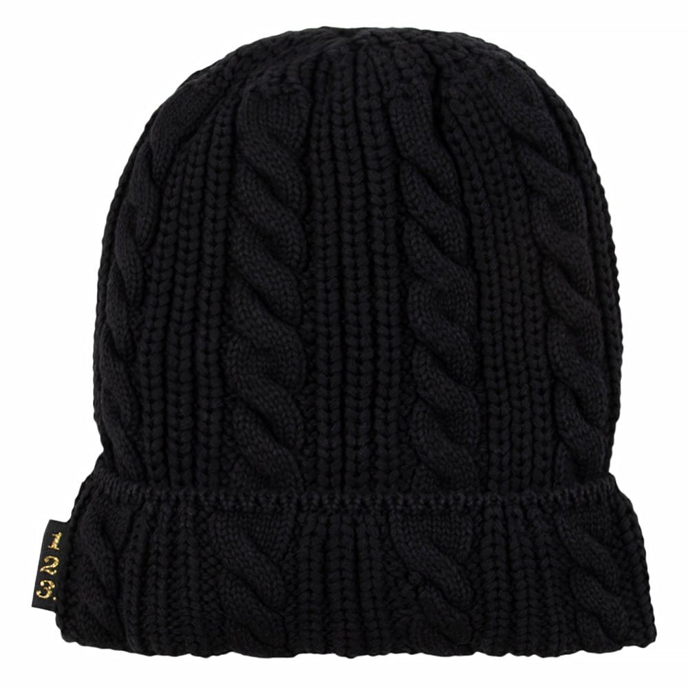 ABC 12(3) Cableknit Beanie | Anthracite Black product image 4, provided for visual reference and product detail review