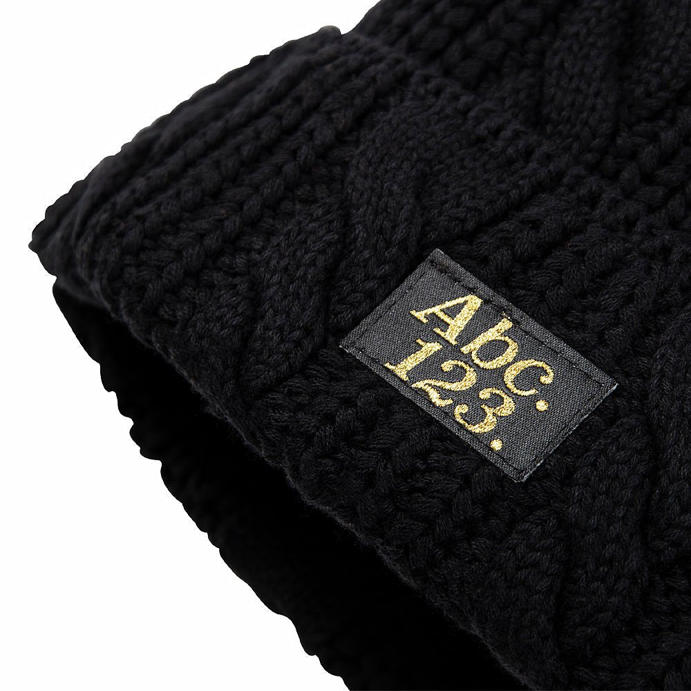 ABC 12(3) Cableknit Beanie | Anthracite Black product image 2, provided for visual reference and product detail review