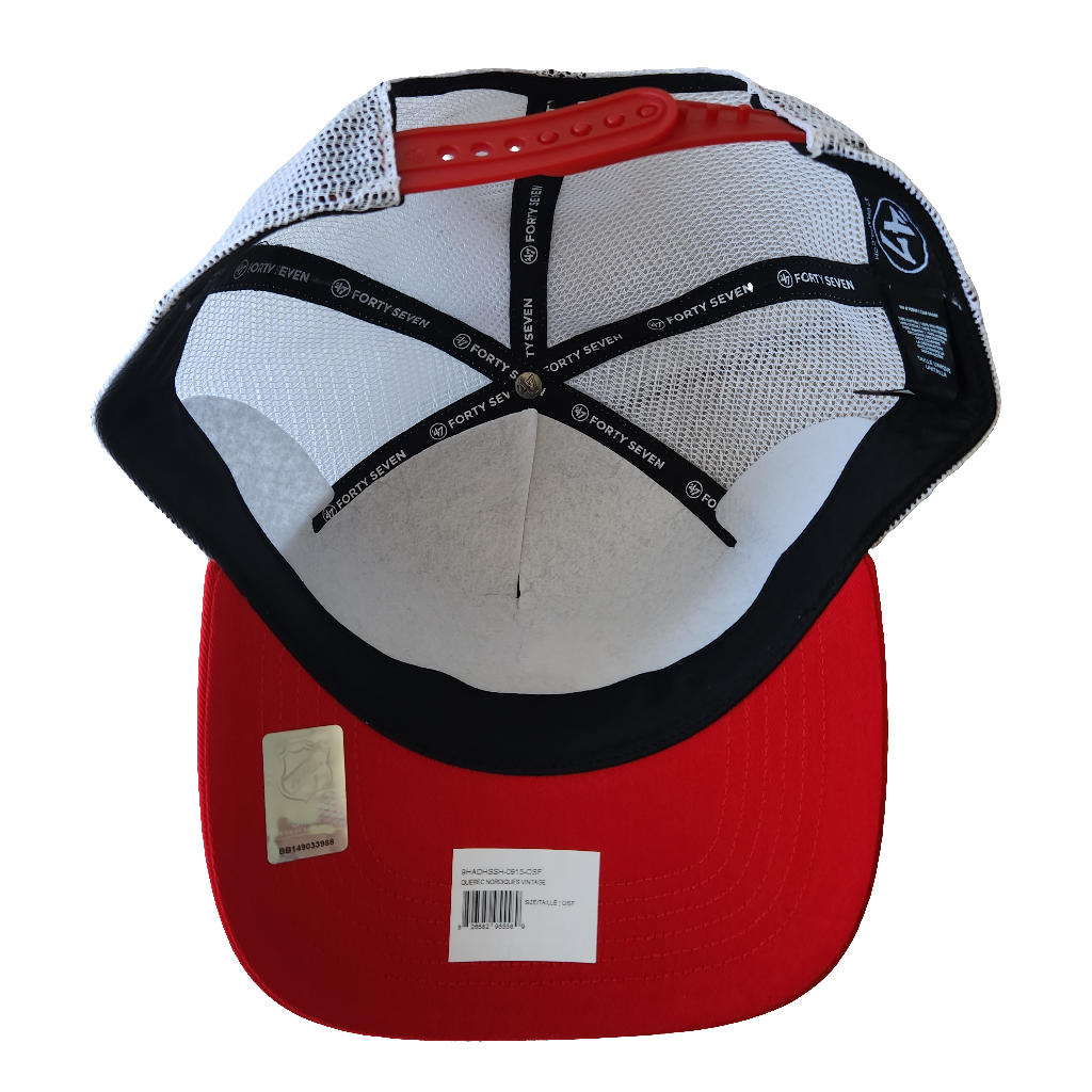 Quebec Nordiques NHL 47 Brand Men Light Blue/Red Super Stripe Hitch Adjustable Hat product image 4, provided for visual