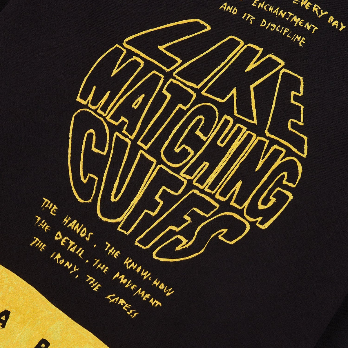 Cuffs Brushed Hoodie | Black product image 2, provided for visual reference and product detail review