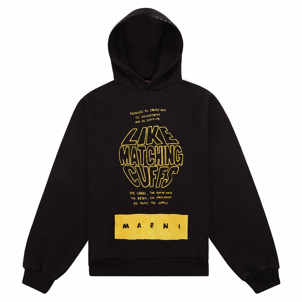 Cuffs Brushed Hoodie | Black product image 1, provided for visual reference and product detail review