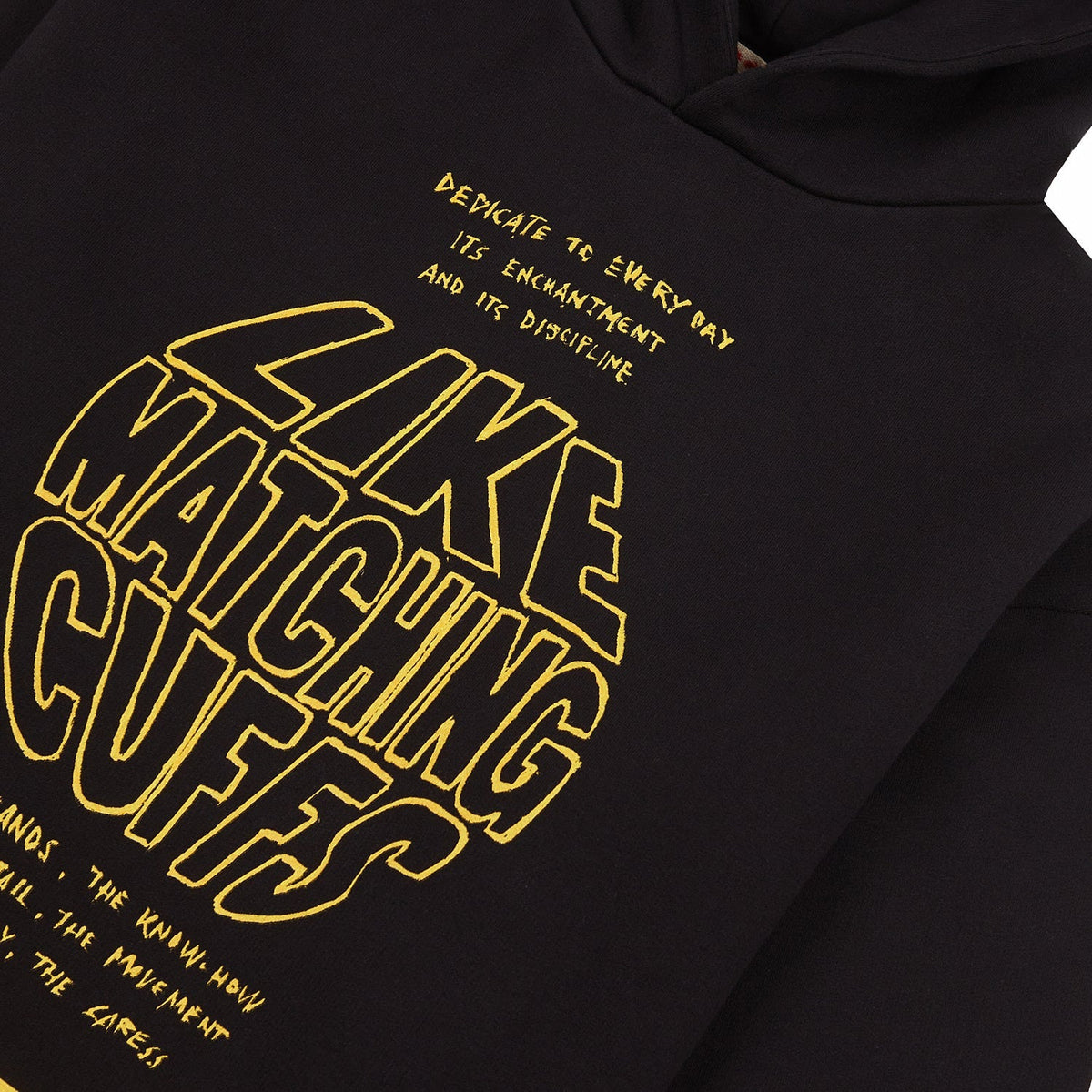 Cuffs Brushed Hoodie | Black product image 3, provided for visual reference and product detail review