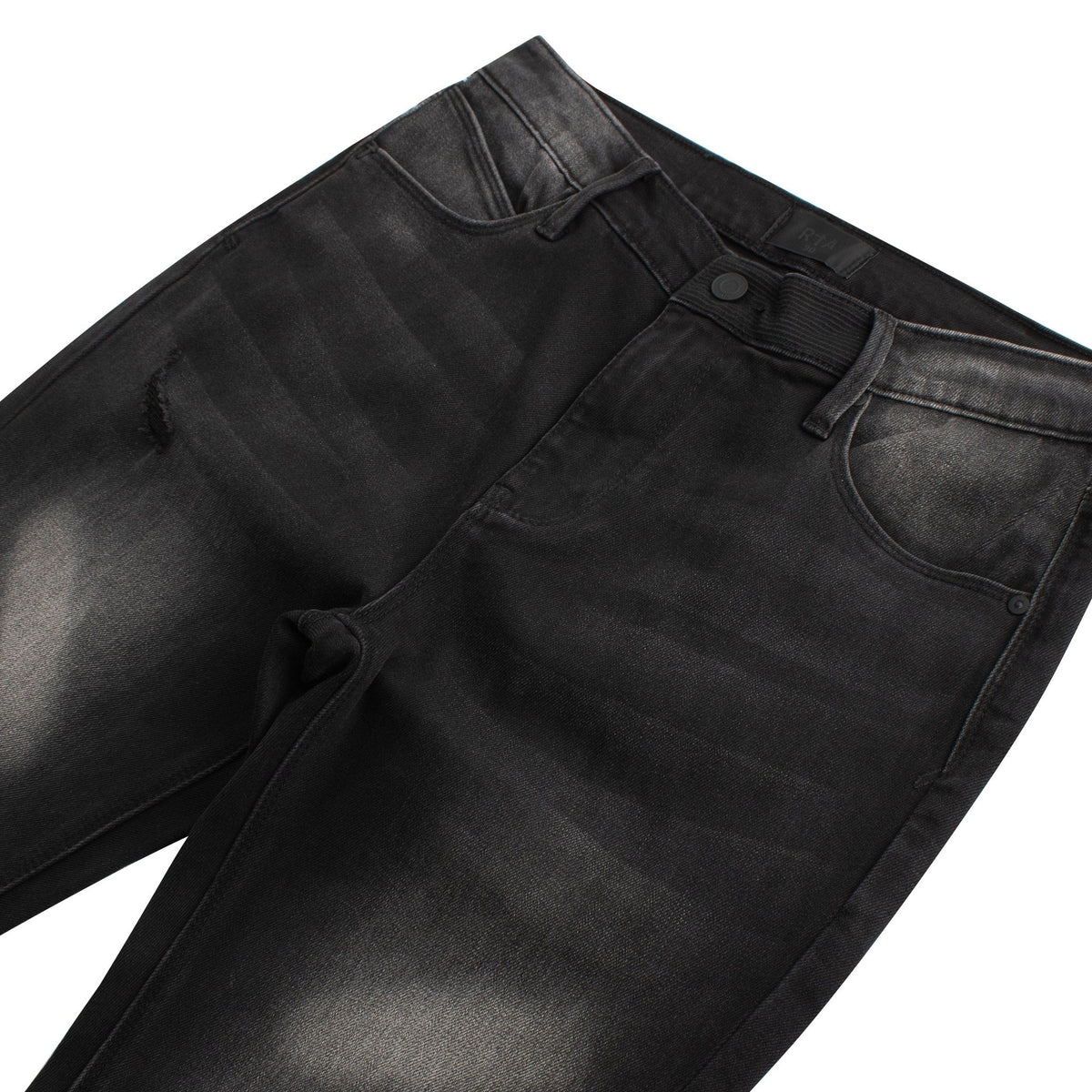 Denis Flared Black Distressed Denim product image 3, provided for visual reference and product detail review