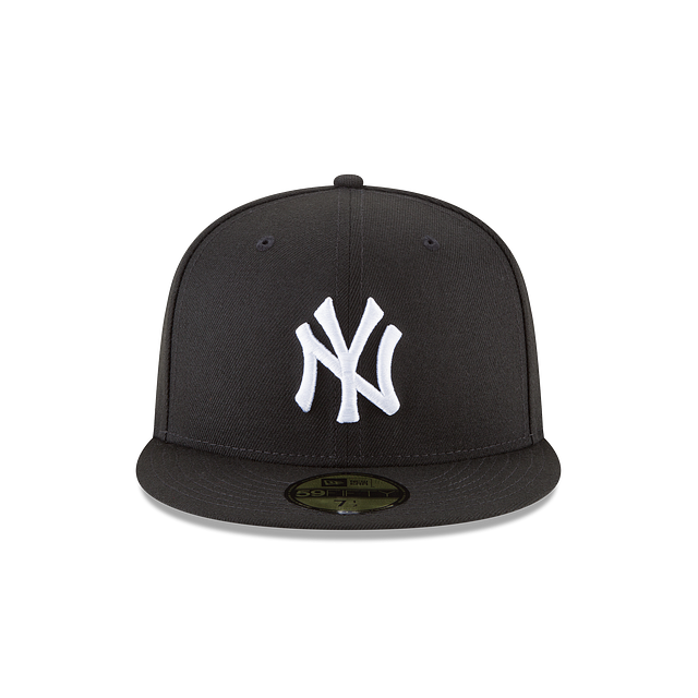 New York Yankees MLB New Era Men Black White 59Fifty Basic Fitted Hat product image 6, provided for visual reference and