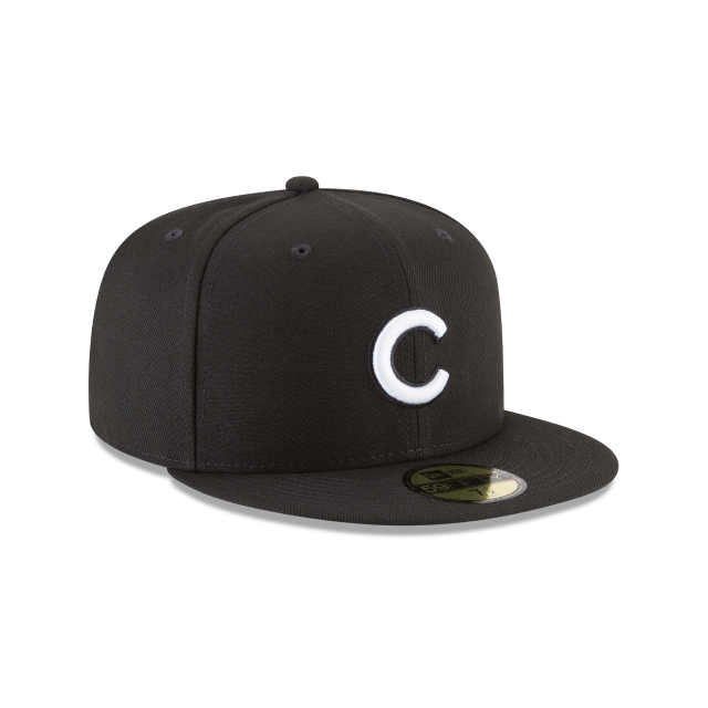 Chicago Cubs MLB New Era Men Black White 59Fifty Basic Fitted Hat product image 6, provided for visual reference and product
