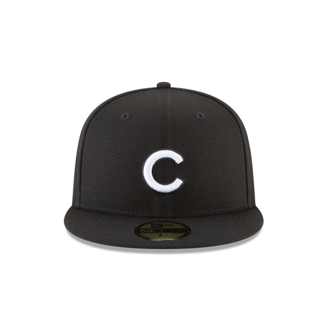 Chicago Cubs MLB New Era Men Black White 59Fifty Basic Fitted Hat product image 5, provided for visual reference and product