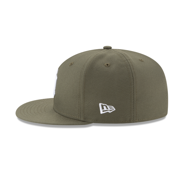 Los Angeles Dodgers MLB New Era Men Olive 59Fifty Basic Fitted Hat product image 4, provided for visual reference and