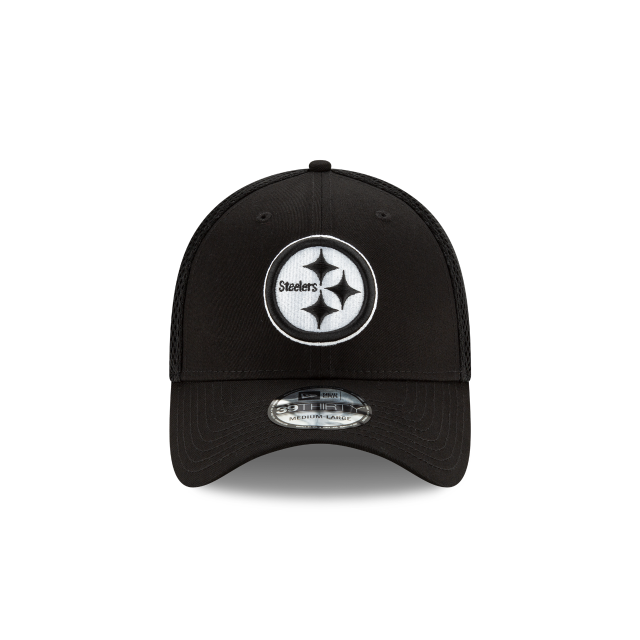 Pittsburgh Steelers NFL New Era Men Black/White 39Thirty Neo Stretch Fit Hat product image 3, provided for visual reference
