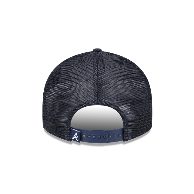 Atlanta Braves MLB New Era Men Navy 9Fifty Low Profile Trucker Snapback product image 2, provided for visual reference and