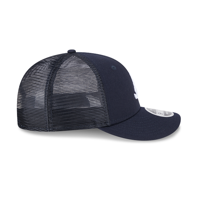 Atlanta Braves MLB New Era Men Navy 9Fifty Low Profile Trucker Snapback product image 4, provided for visual reference and