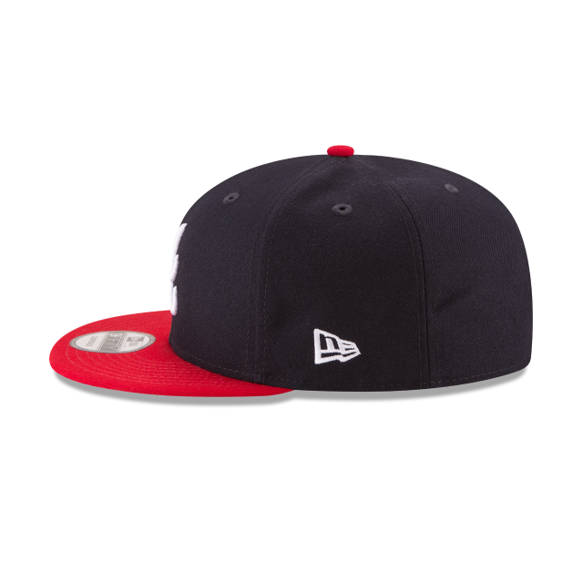 Atlanta Braves MLB New Era Men Navy/Red 9Fifty Basic Snapback product image 4, provided for visual reference and product