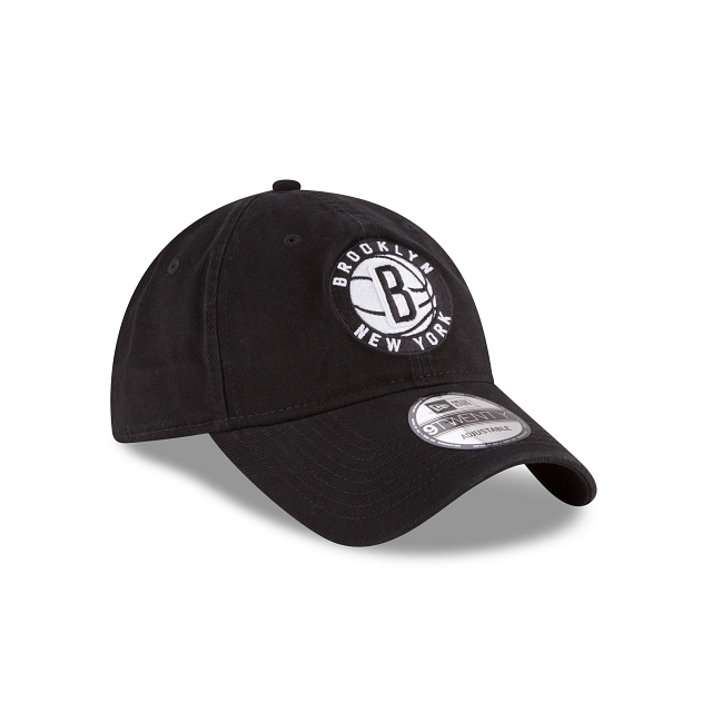 Brooklyn Nets NBA New Era Men Black 9Twenty Core Classic Adjustable Hat product image 6, provided for visual reference and
