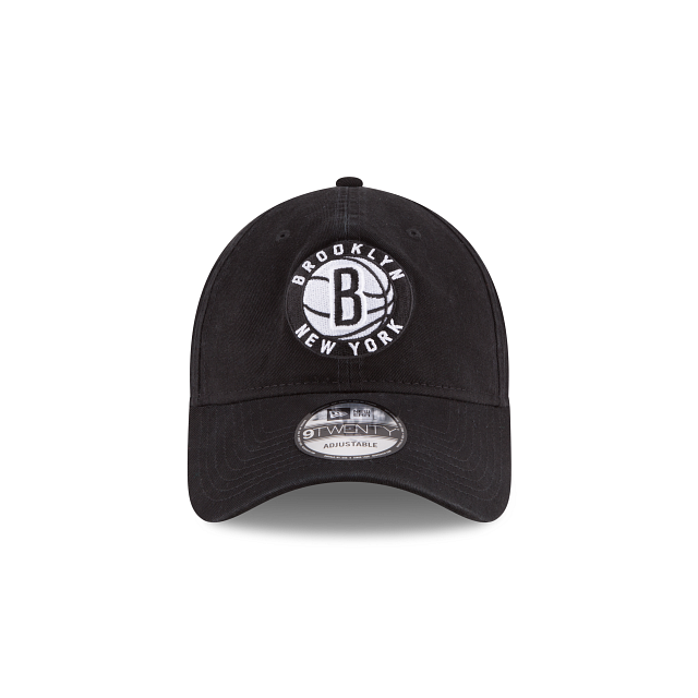 Brooklyn Nets NBA New Era Men Black 9Twenty Core Classic Adjustable Hat product image 5, provided for visual reference and