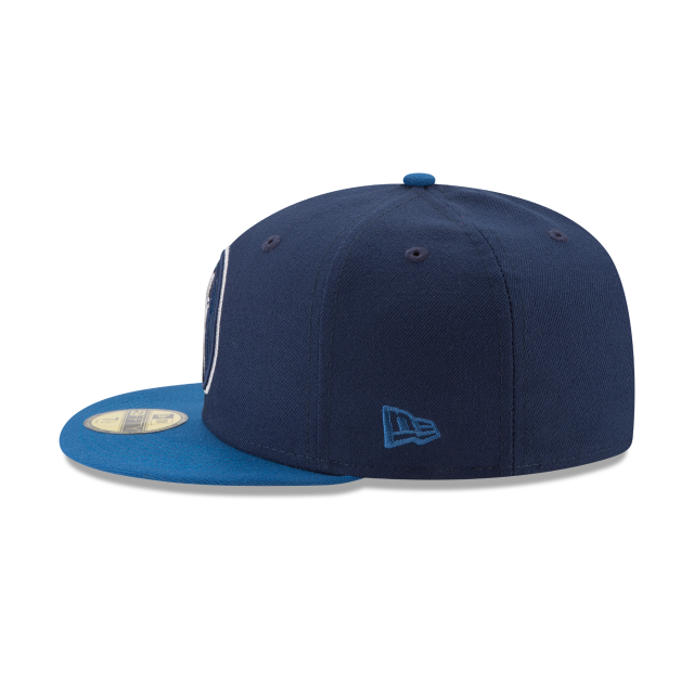 Minnesota Timberwolves NBA New Era Men Navy/Royal 59Fifty Two Tone Fitted Hat product image 4, provided for visual reference