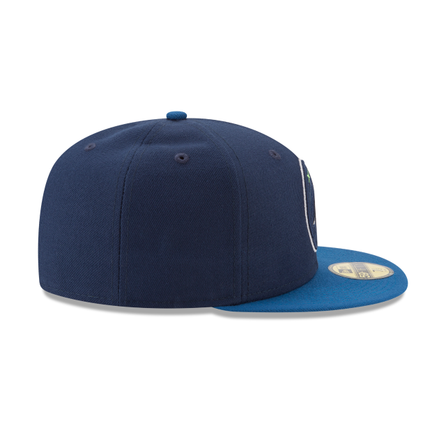 Minnesota Timberwolves NBA New Era Men Navy/Royal 59Fifty Two Tone Fitted Hat product image 3, provided for visual reference