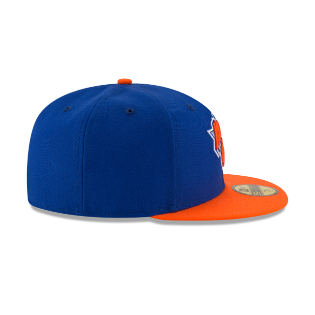 New York Knicks NBA New Era Men Royal/Orange 59Fifty Two Tone Fitted Hat product image 3, provided for visual reference and