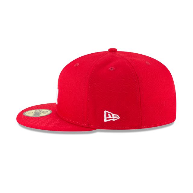 Los Angeles Dodgers MLB New Era Men Scarlet Red 59Fifty Basic Fitted Hat product image 4, provided for visual reference and