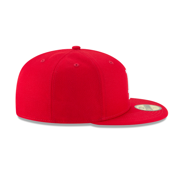 Los Angeles Dodgers MLB New Era Men Scarlet Red 59Fifty Basic Fitted Hat product image 3, provided for visual reference and