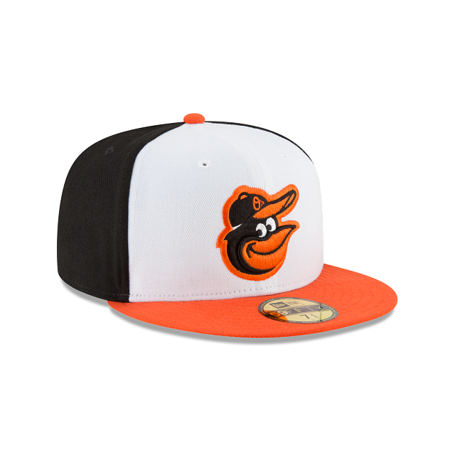 Baltimore Orioles MLB New Era Men White Orange 59Fifty Authentic Collection Home Fitted Hat product image 3, provided for