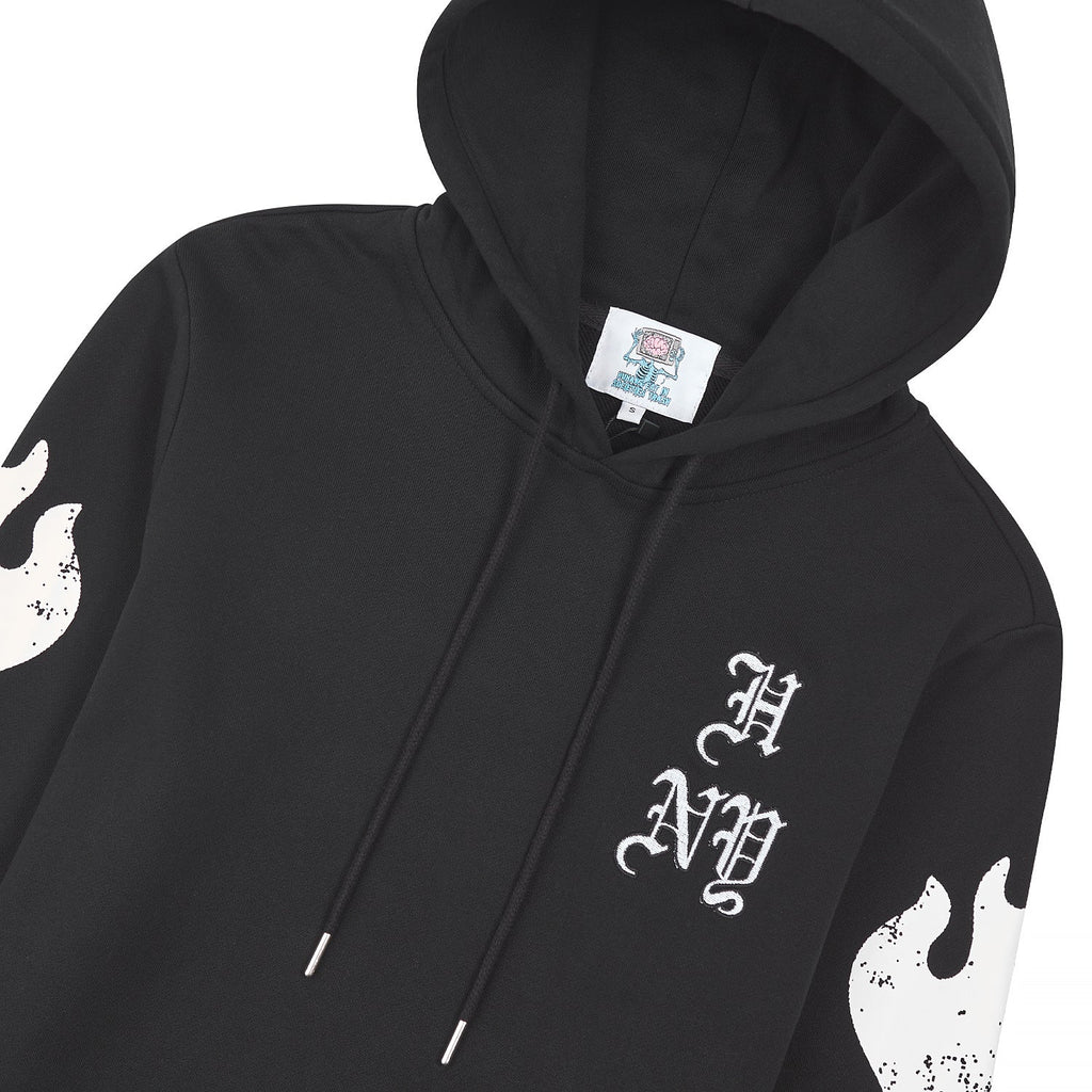 Flames Hoodie | Black product image 4, provided for visual reference and product detail review