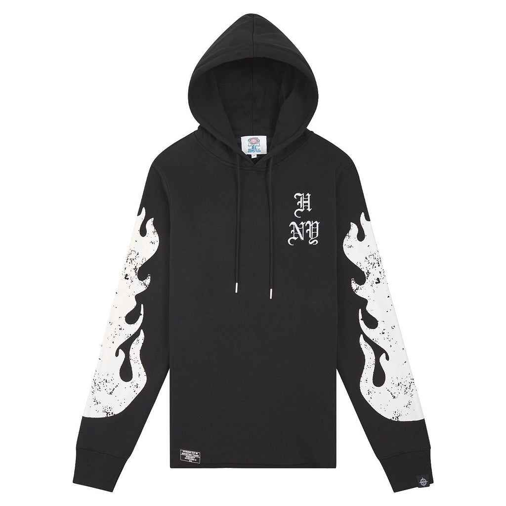 Flames Hoodie | Black product image 1, provided for visual reference and product detail review