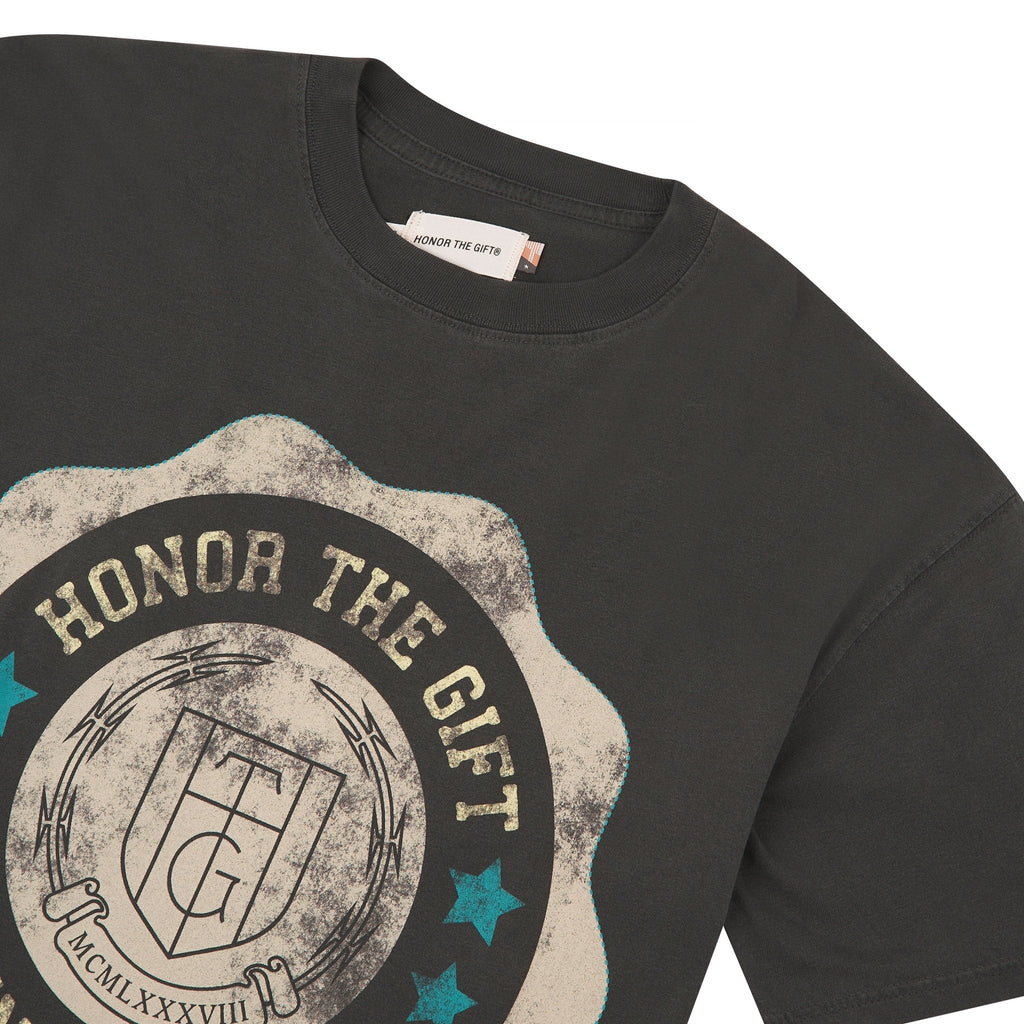 HTG Seal Logo T-Shirt | Black product image 3, provided for visual reference and product detail review