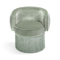 Plain Pirouette Swivel Fringe Armchair