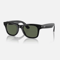 Meta Wayfarer Sunglasses | Shiny Black/Green product image 1, provided for visual reference and product detail review